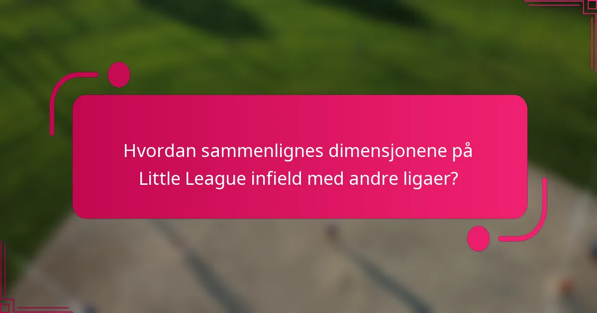 Hvordan sammenlignes dimensjonene på Little League infield med andre ligaer?